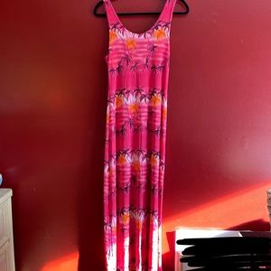 Tropical palm tree print dress